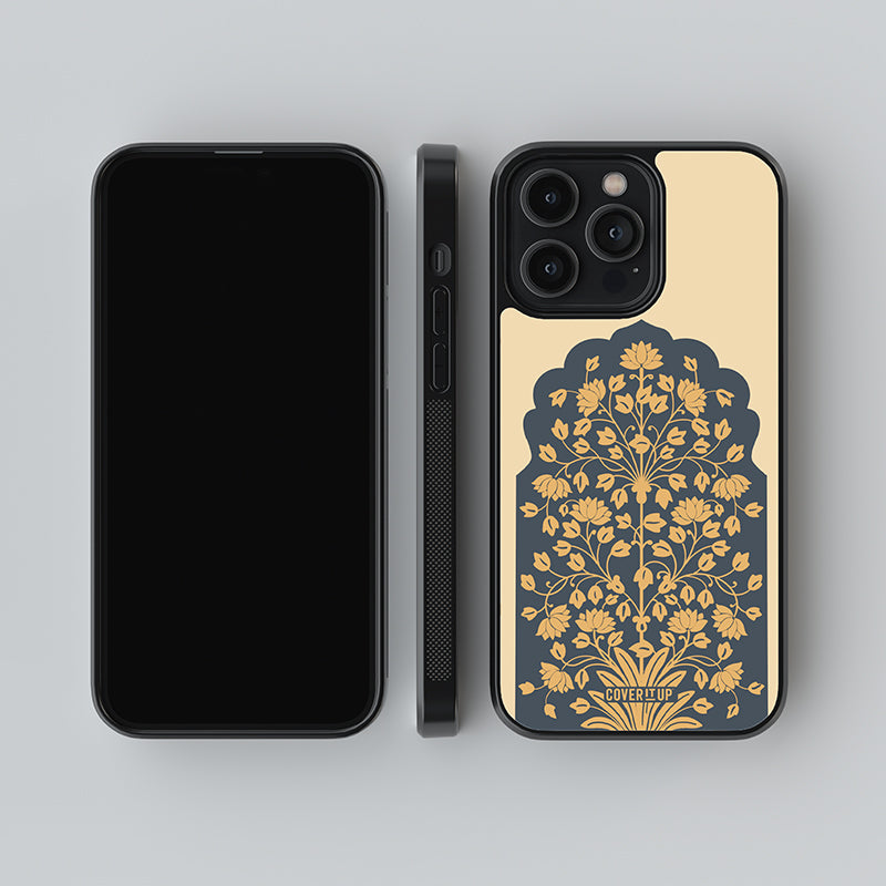 Royal Motif Blue Glass Case