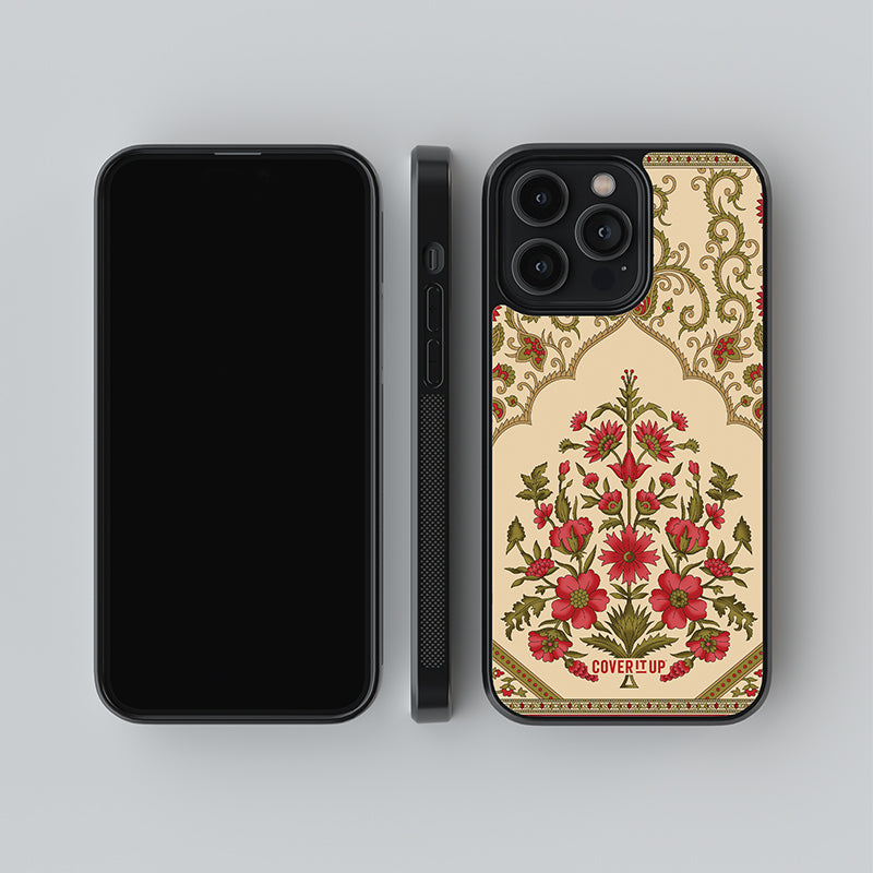 Royal Motif Flower Glass Case