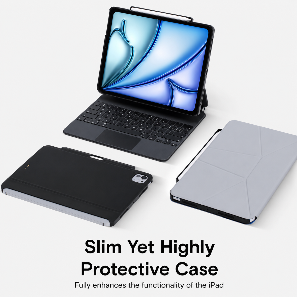 The Connected Case for iPad works seamlessly with the MOFT Dynamic Folio and supports the Magic Keyboard and Apple Pencil.