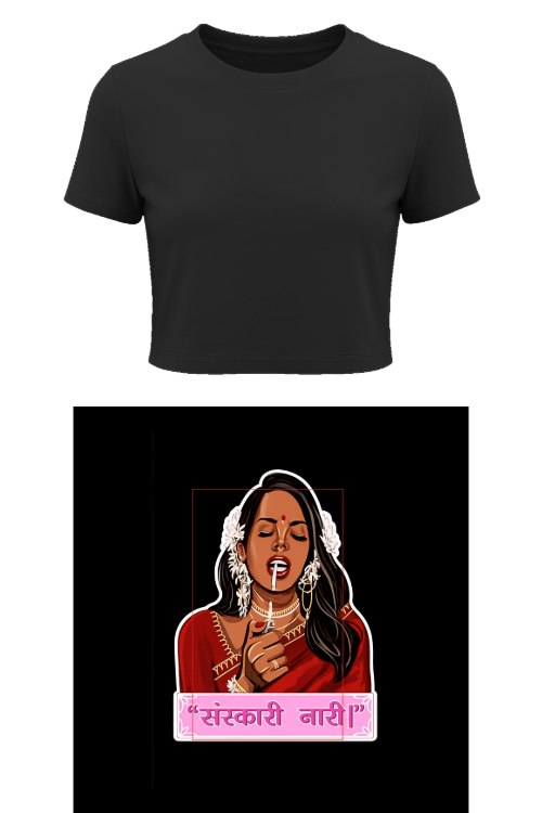 Customise Women’s pure cotton crop top half Sleeve (Customized)