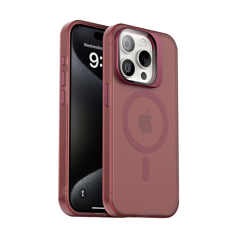 Luxury Smoky matt kickstand camera Phones Case with Magsafe - iPhone 15 Series