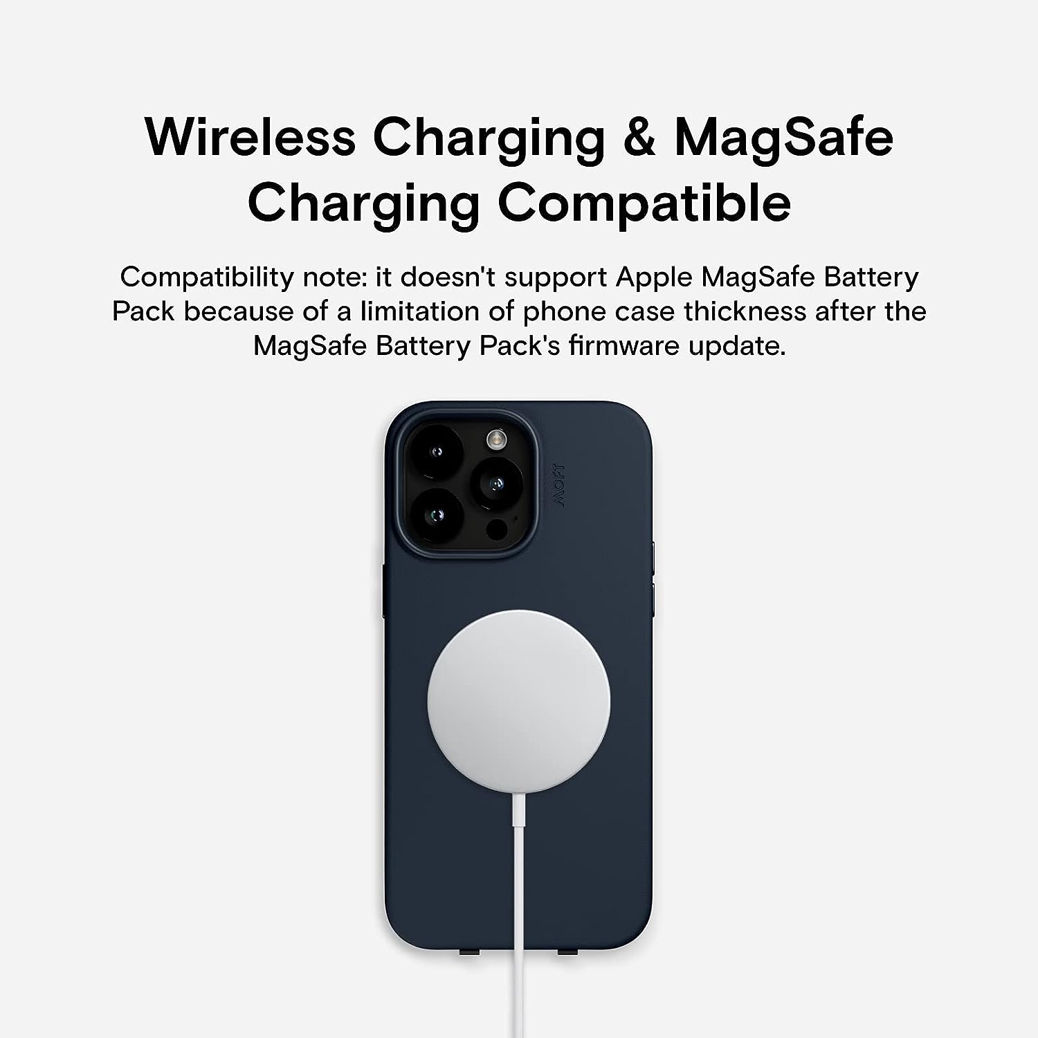 MOFT MagSafe Case for iPhone 14 Pro, Vegan Leather Snap Phone Case Compatible with MagSafe, Scratch and Dirt Resistant