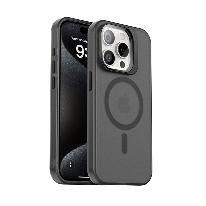 Luxury Smoky matt kickstand camera Phones Case with Magsafe - iPhone 15 Series
