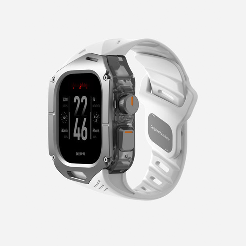 Aulumu A01 Case with Band for Apple Watch Ultra 1/2/3 | Titanium Cover | FKM Band