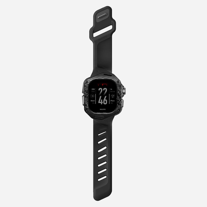 Aulumu A01 Case with Band for Apple Watch Ultra 1/2/3 | Carbon Fiber Cover | FKM Band