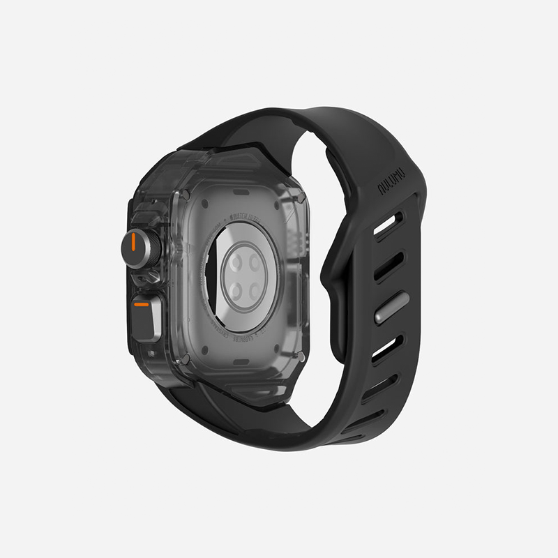 Aulumu A01 Case with Band for Apple Watch Ultra 1/2/3 | Carbon Fiber Cover | FKM Band