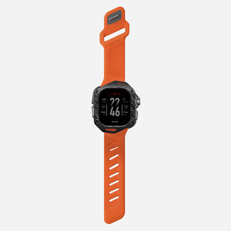 Aulumu A01 Case with Band for Apple Watch Ultra 1/2/3 | Carbon Fiber Cover | FKM Band