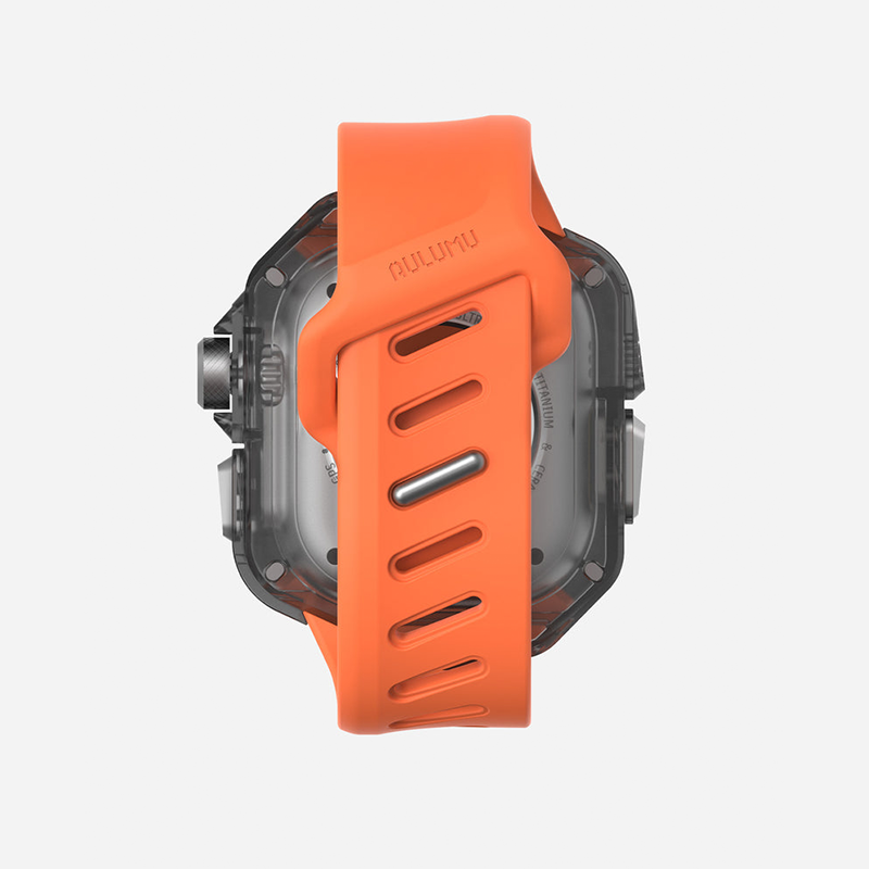 Aulumu A01 Case with Band for Apple Watch Ultra 1/2/3 | Carbon Fiber Cover | FKM Band