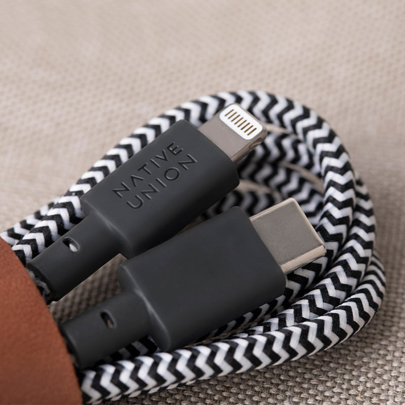 Native Union Belt Cable (USB-C to Lightning) The recycled 4-foot charging cable with bonded leather strap