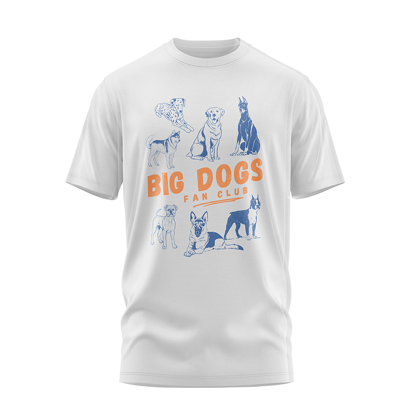 Big Dogs Fan Club Cotton Round Neck T-shirt