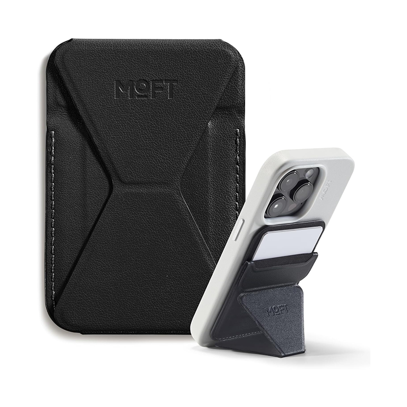 MOFT Snap-on Phone Stand & Wallet (Magsafe Compatible)-iPhone 12/13/14/15/16/17 series & Non Magsafe Cases And Android Phones Using Moft Metal Ring include in Pack