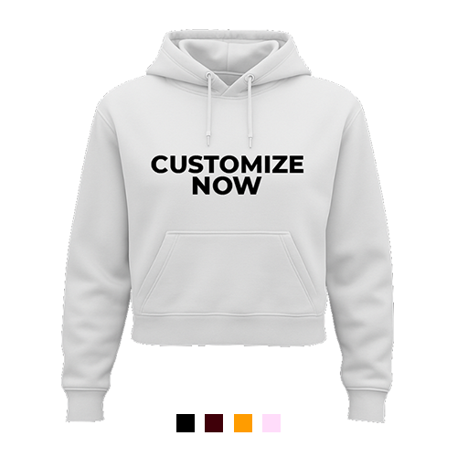 Customise women's pure cotton cropped hoodie