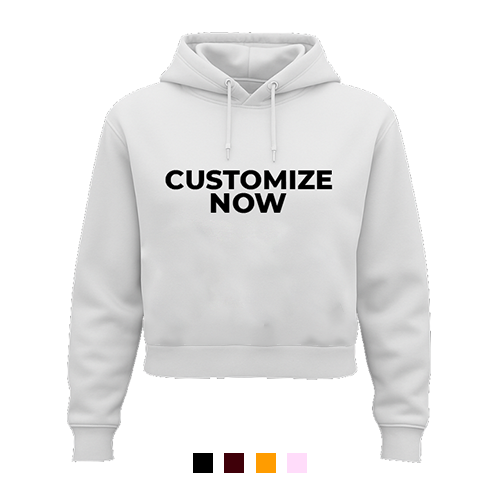 Customise women's pure cotton cropped hoodie
