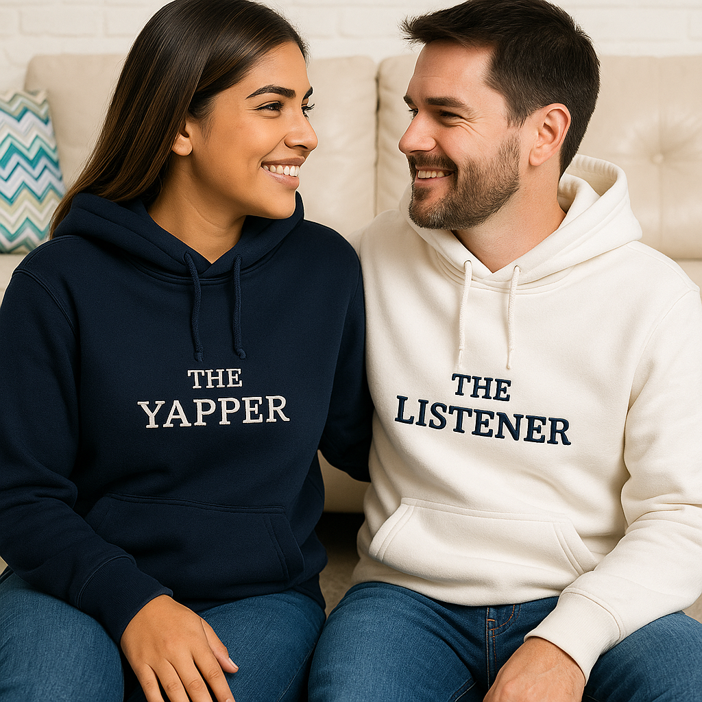 The Yapper & The Listener Couple Hoodies