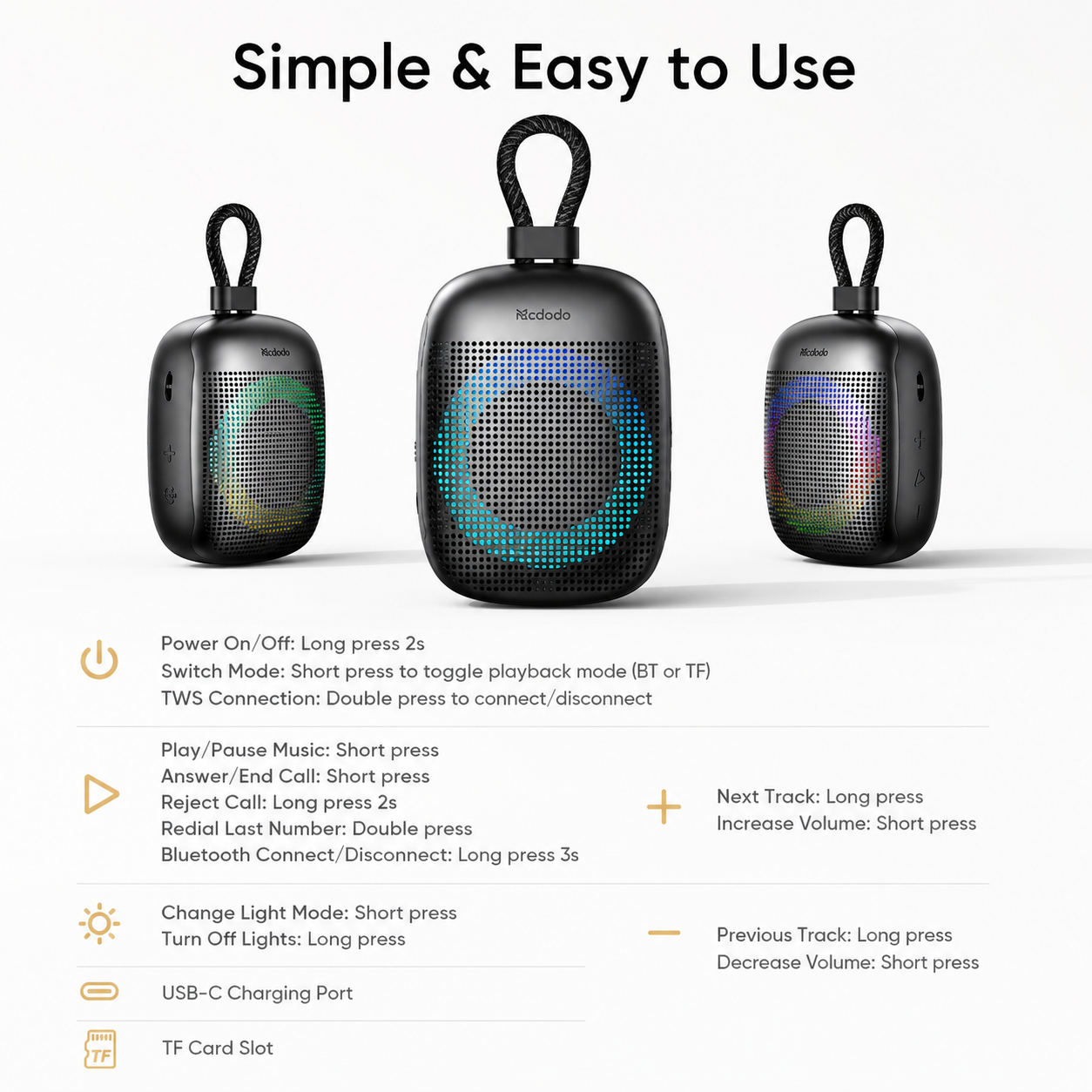 Mcdodo Mini Portable Wireless Speaker