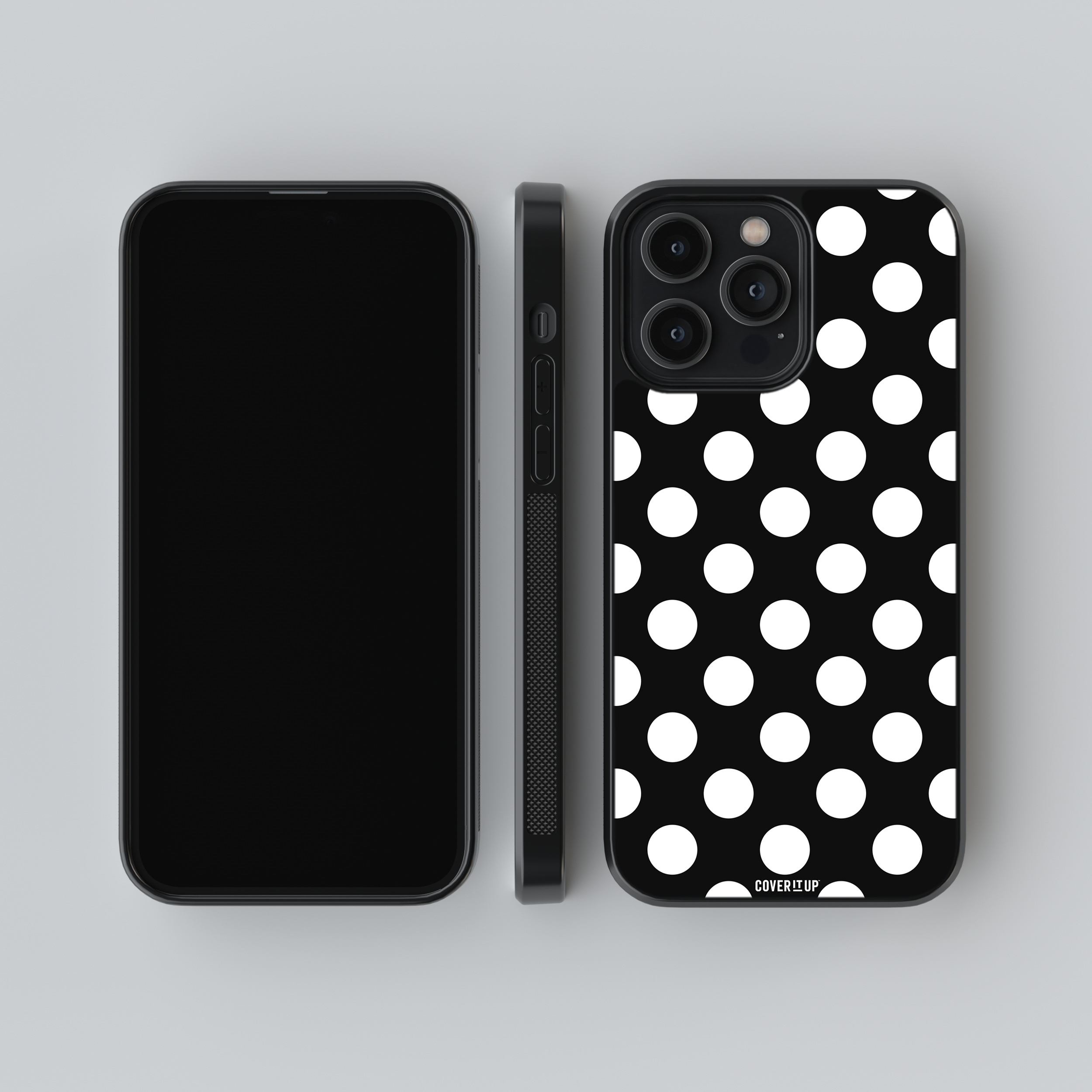 Classic Black Polka Dots Glass Case