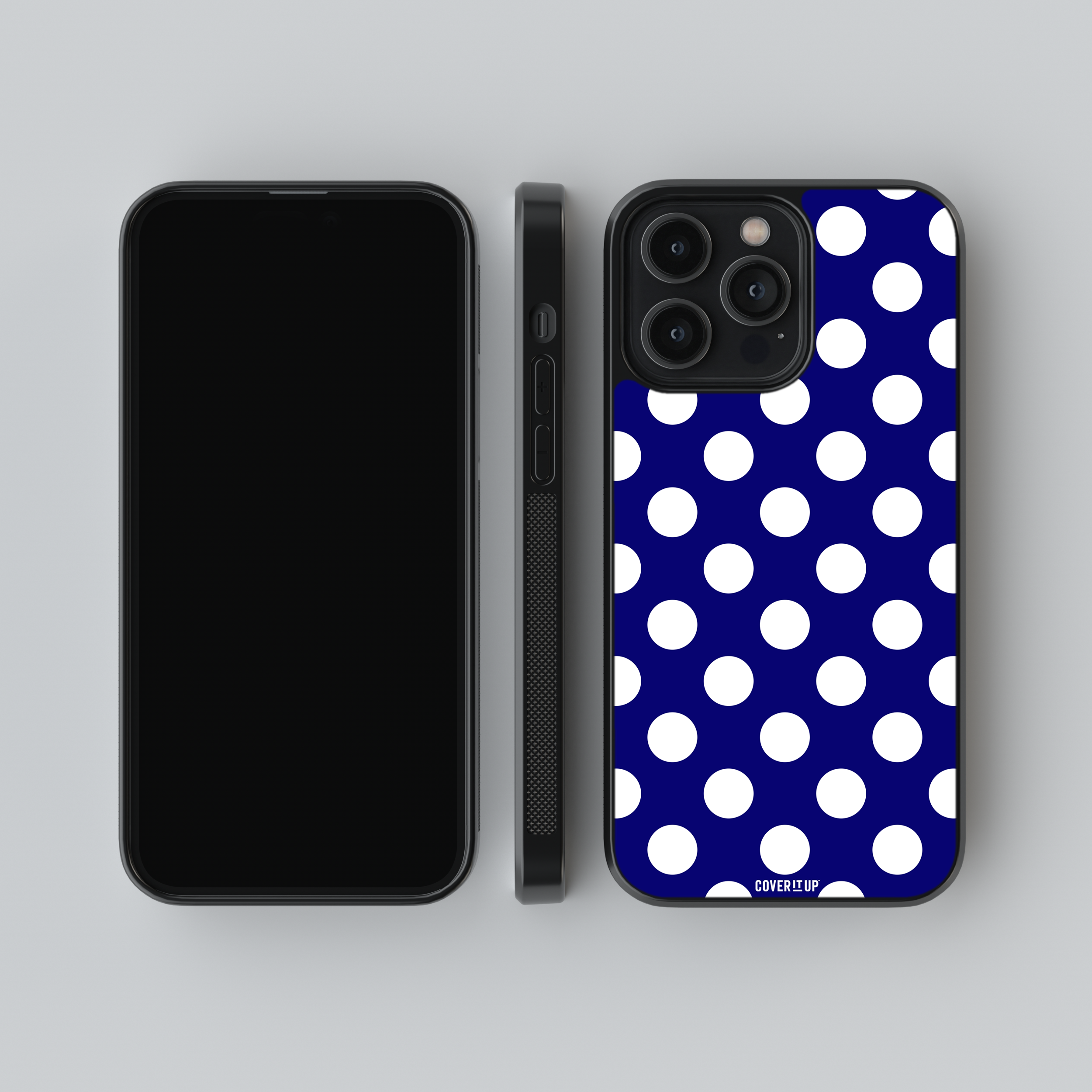 Blue Polka Glass Case
