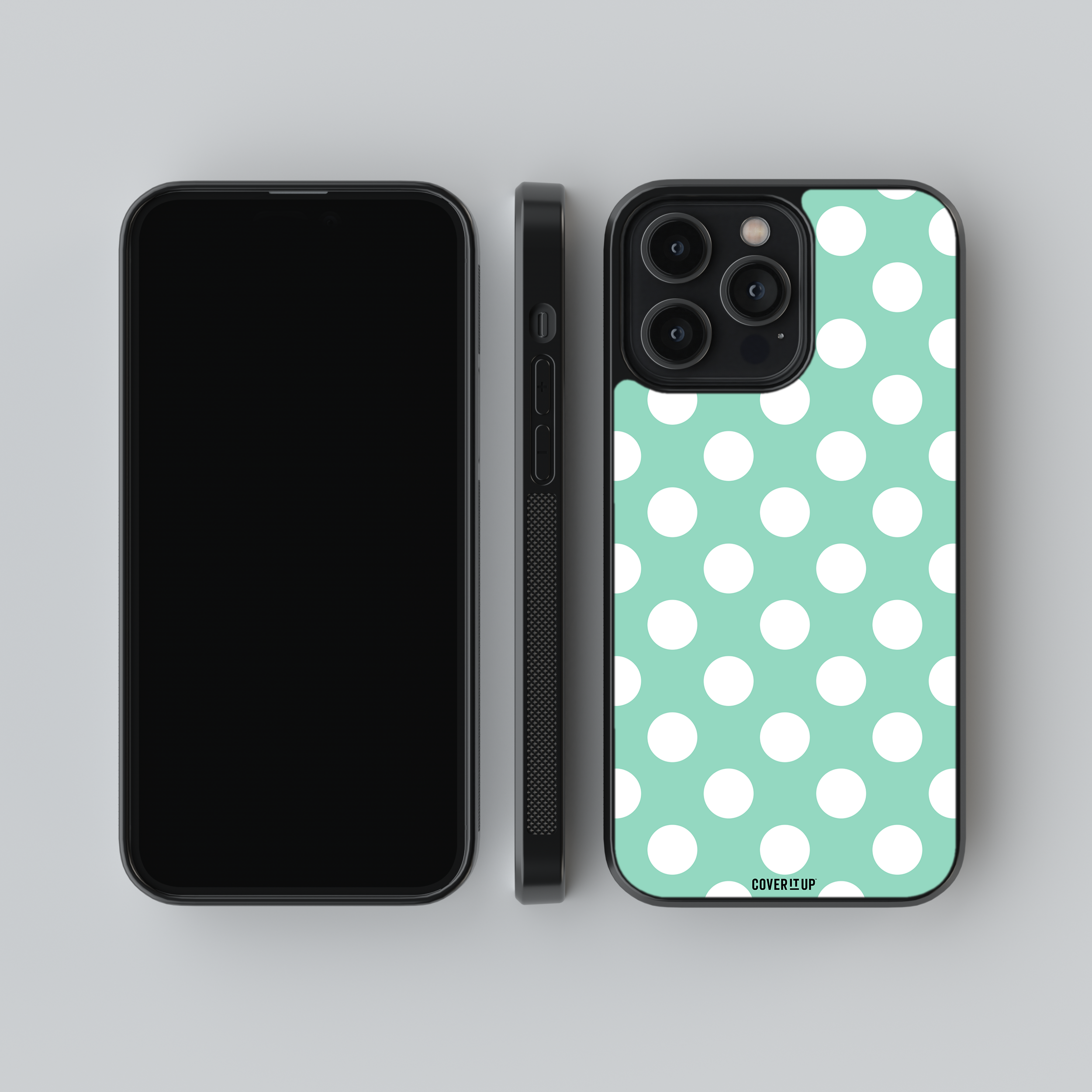 Sage Polka Glass Case