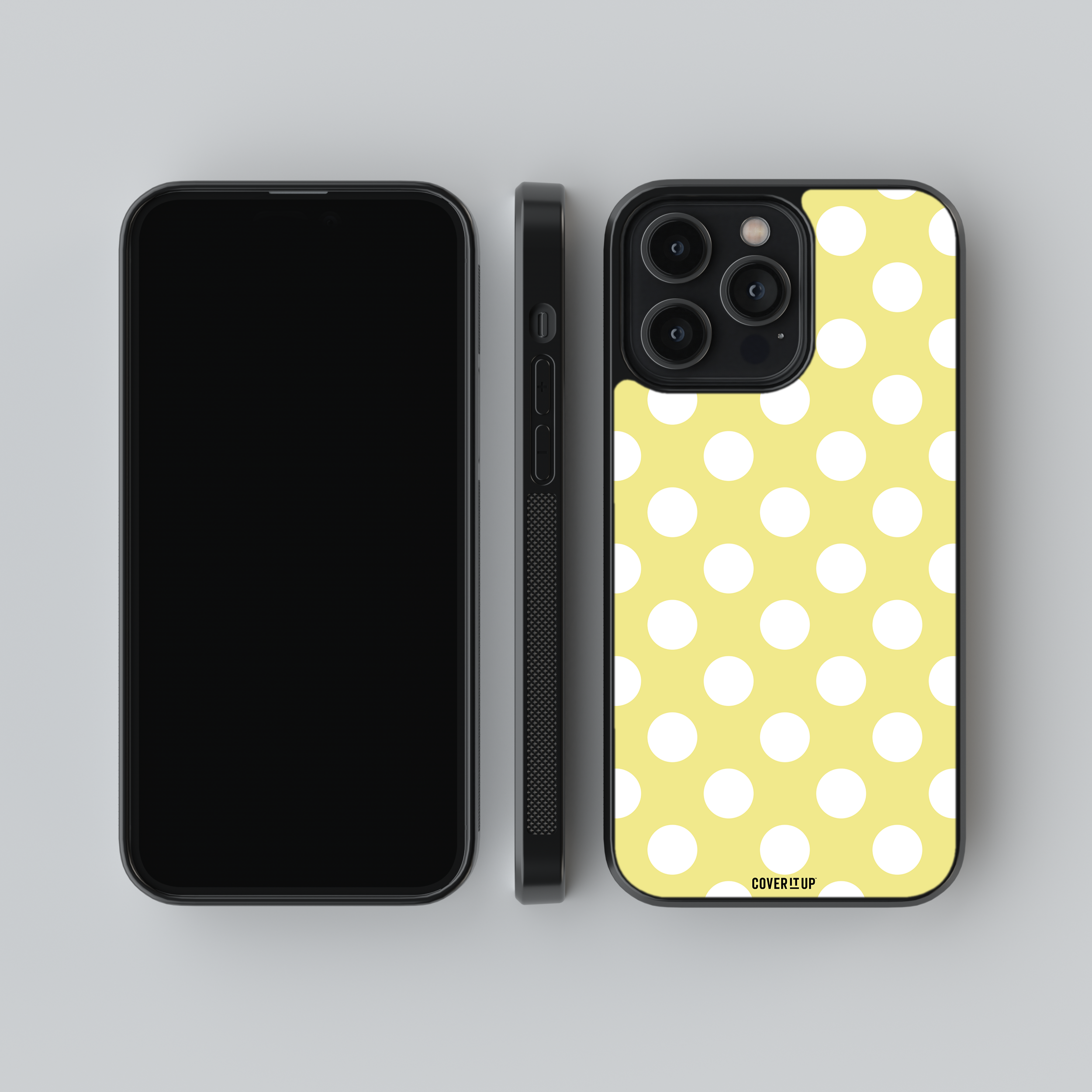 Sunny Yellow Polka Dots Glass Case