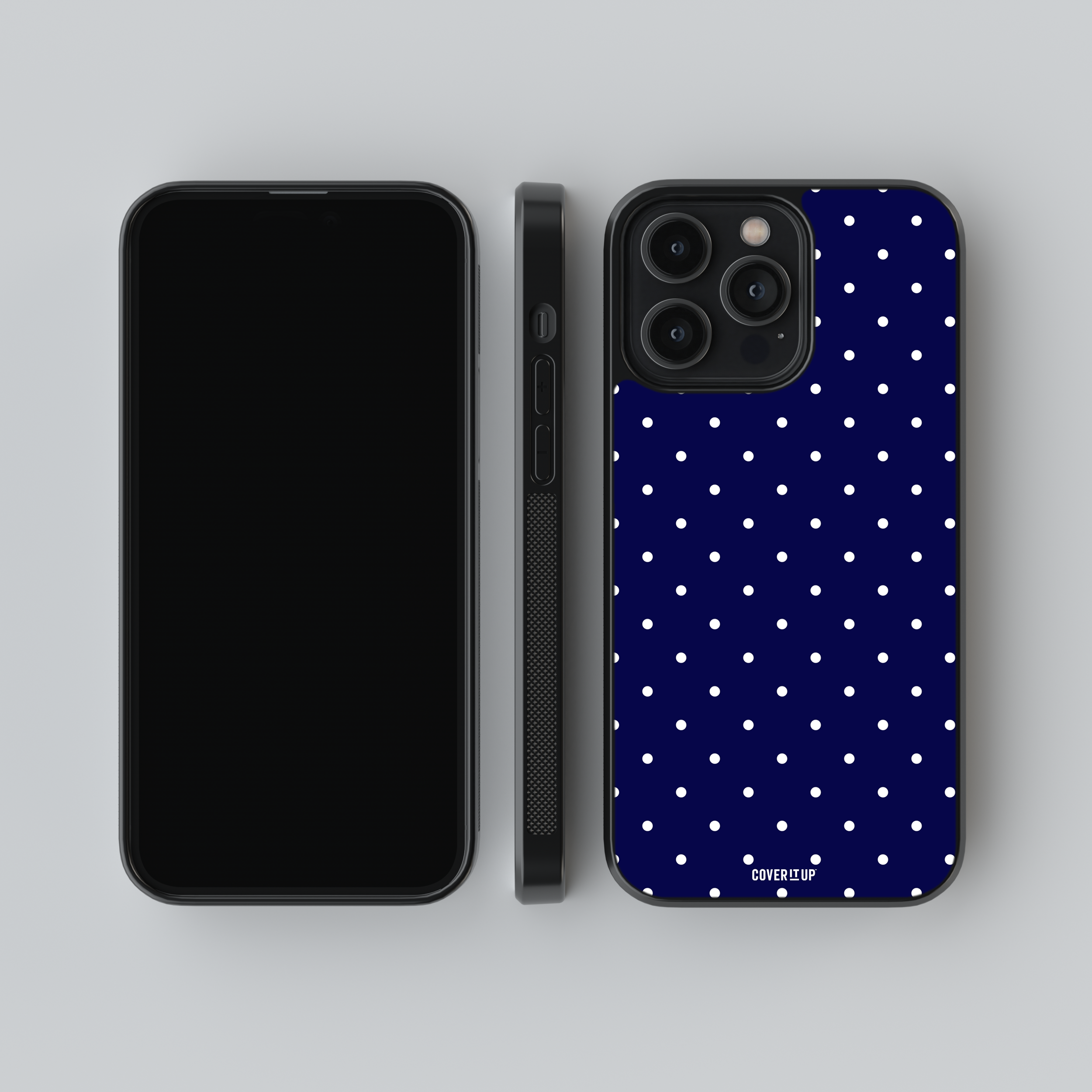 Blue Small Polka Dots Glass Case