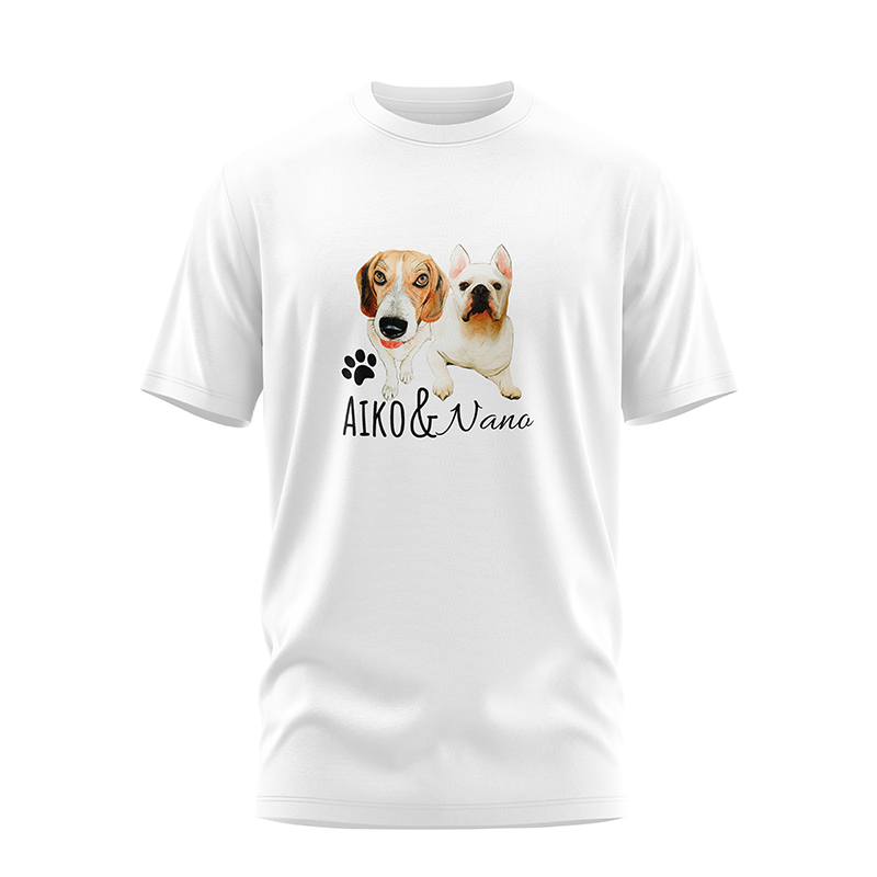 Custom Pet Portrait Add Your Dog’s Face & Name T-shirt