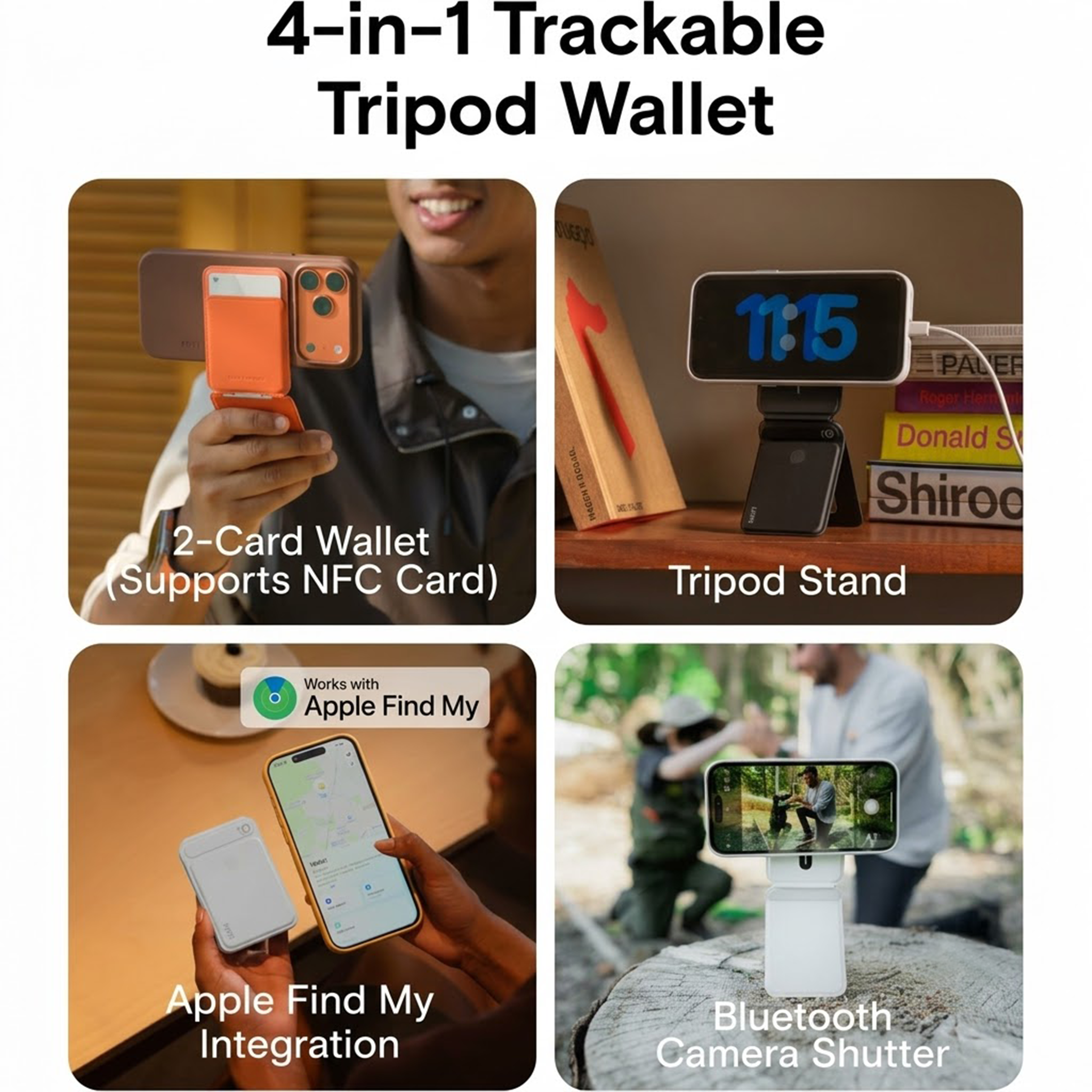 Moft Tripod Stand & Wallet-Compatible Models: iPhone 12/13/14/15/16/17 series (Plus/Pro/Pro Max) and MagSafe-compatible cases. Works with non-MagSafe phones using the included metal ring. with trackable