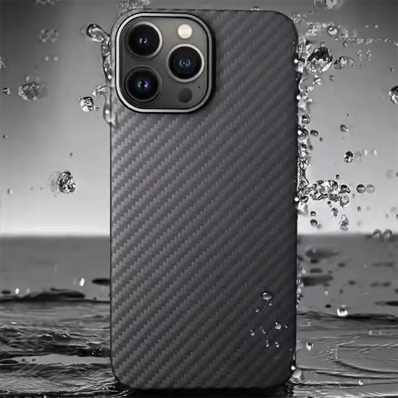 Thin Carbon Fiber Texture finish Metal side With Magsafe Case For iPhone 15 Pro