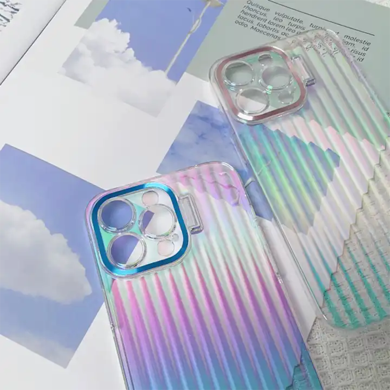 Colorful gradient Rainbow Camera Kickstand Case For iPhone 13 Series
