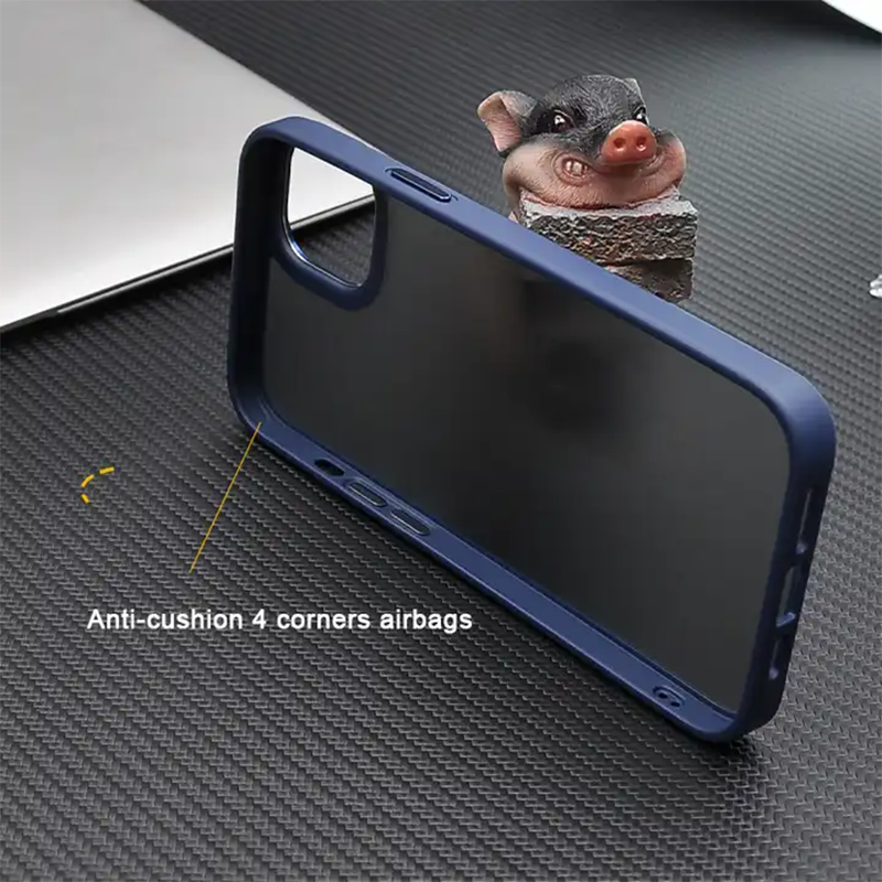 Smoky Elegance Protective Case with Metal Camera Ring for iPhone 14 Series