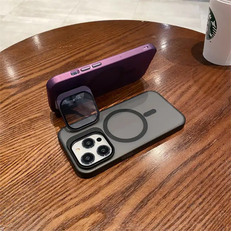 Luxury Smoky matt kickstand camera Phones Case with Magsafe - iPhone 15 Series