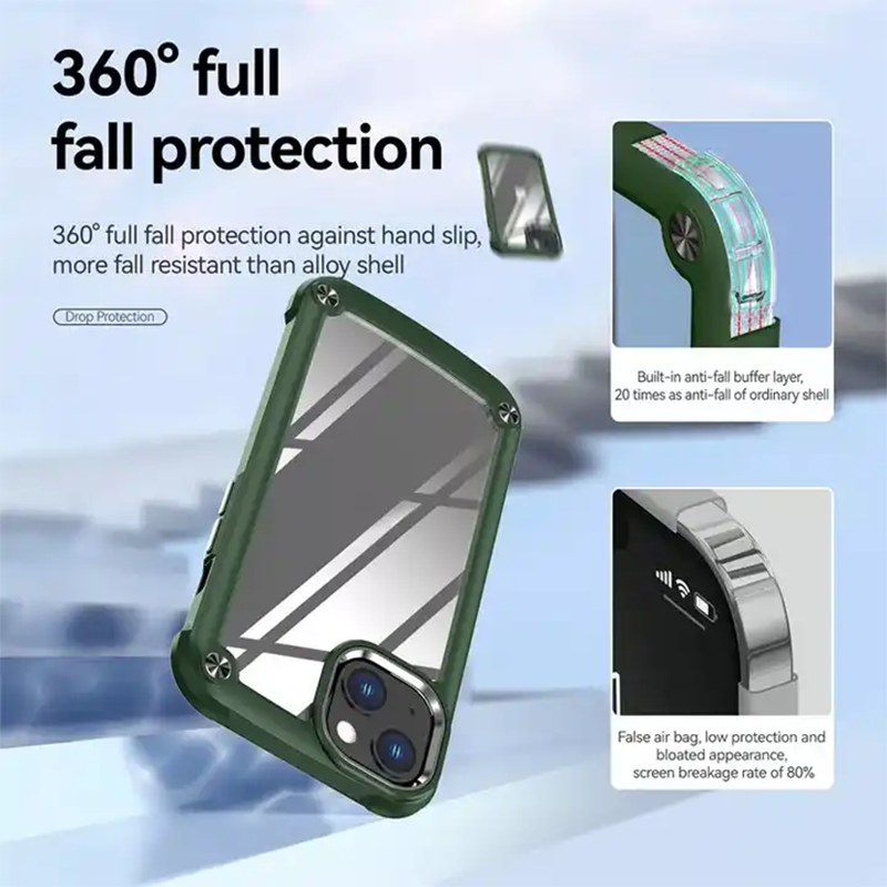 Corner Shockproof Anti-fall Bumper Hard Metal ring Protective Case