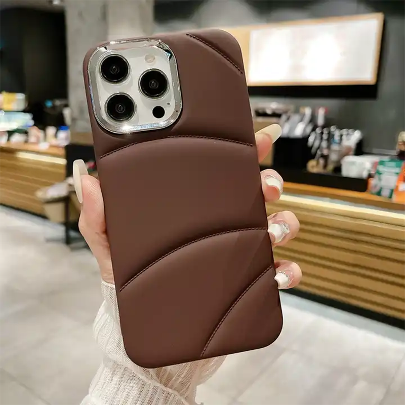 Velvet touch Soft down jacket Mobile Phone Puffer Cases