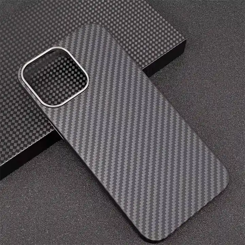 Thin Carbon Fiber Texture finish Metal side With Magsafe Case For iPhone 15 Pro