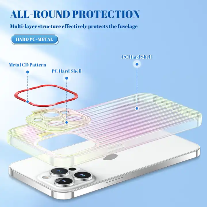 Colorful gradient Rainbow Camera Kickstand Case For iPhone 13 Series