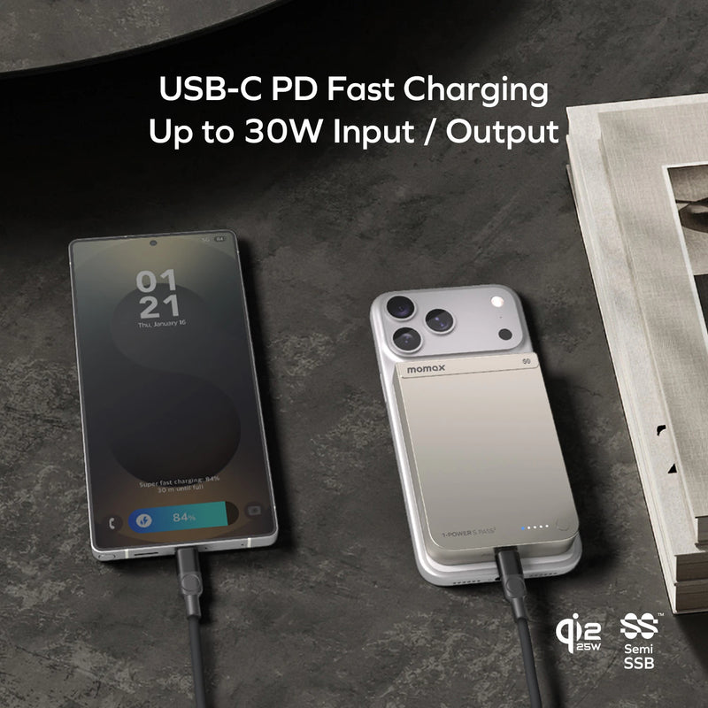 Momax 1-Power S.Pass² 10000mAh Semi-Solid-State Magnetic Battery Pack (CCC)