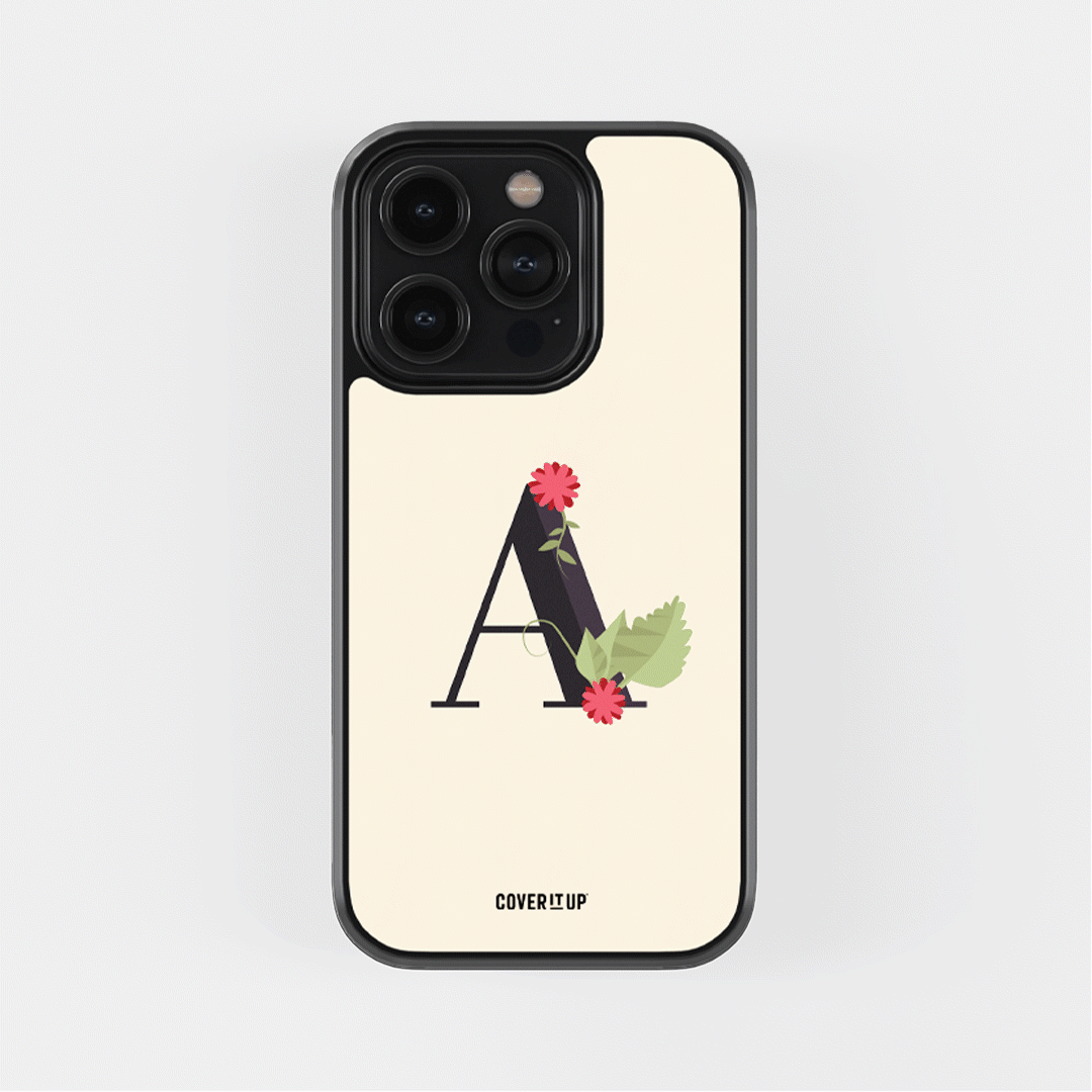 Limited Edition Floral Initial Glass Case