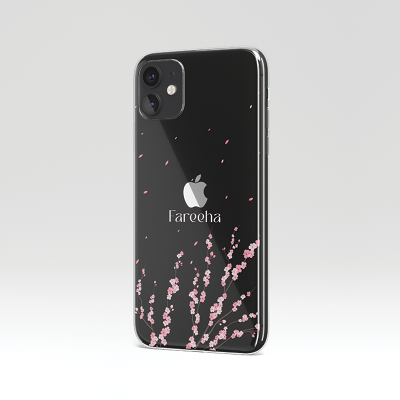 Custom Cherry Blossom Clear Silicone Case
