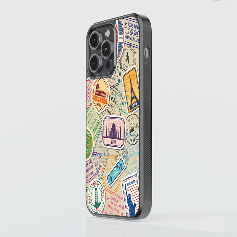 Postal Stamps Glass Case