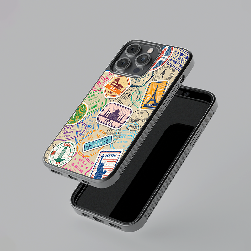 Postal Stamps Glass Case