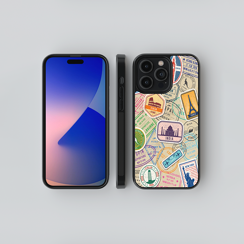 Postal Stamps Glass Case