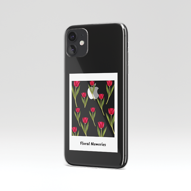 Custom Floral Memories Clear Silicone Case