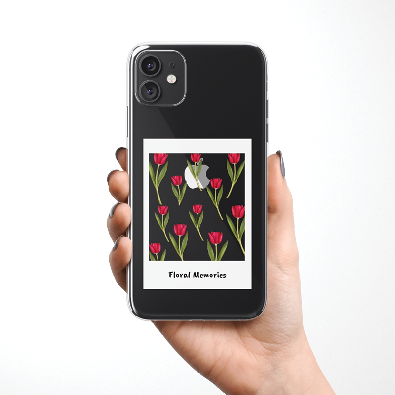 Custom Floral Memories Clear Silicone Case