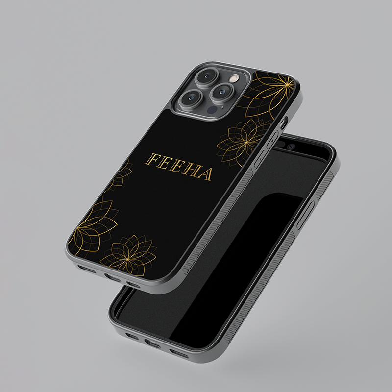 Custom Floral Glimmer Glass case