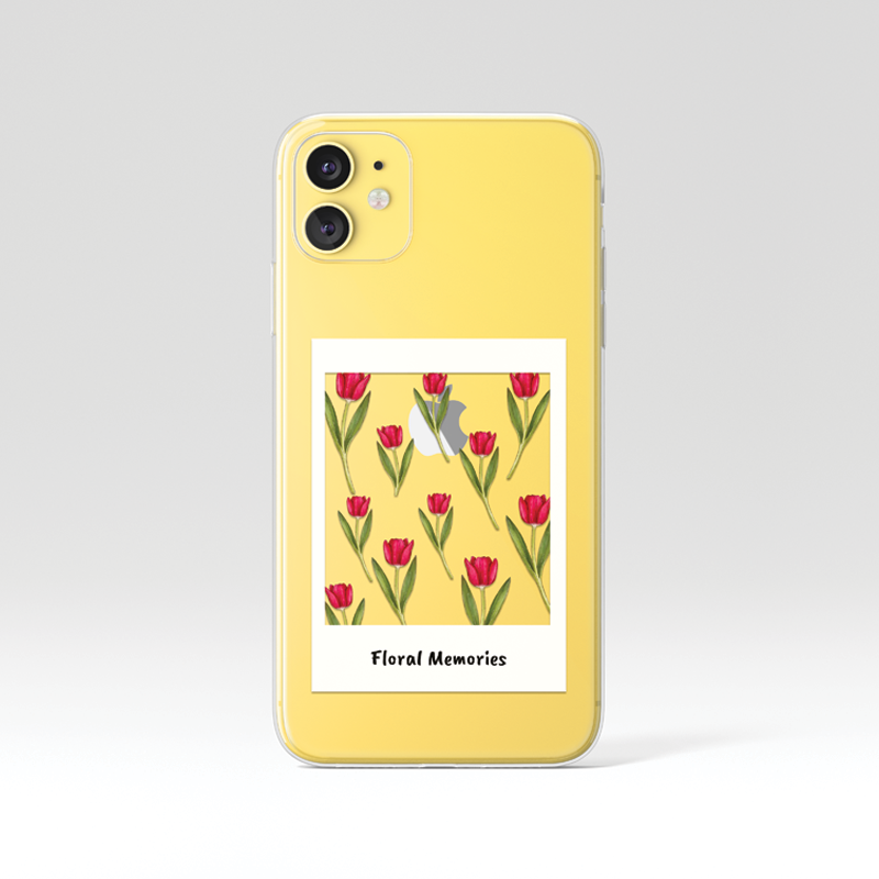 Custom Floral Memories Clear Silicone Case