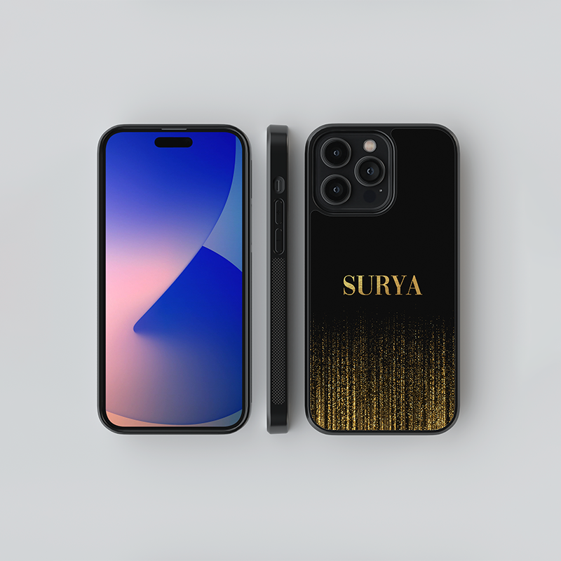 Custom Glitter Delight Glass Case