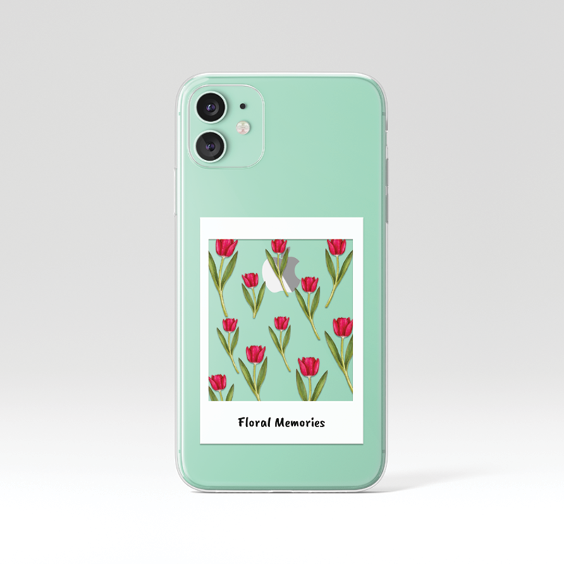 Custom Floral Memories Clear Silicone Case