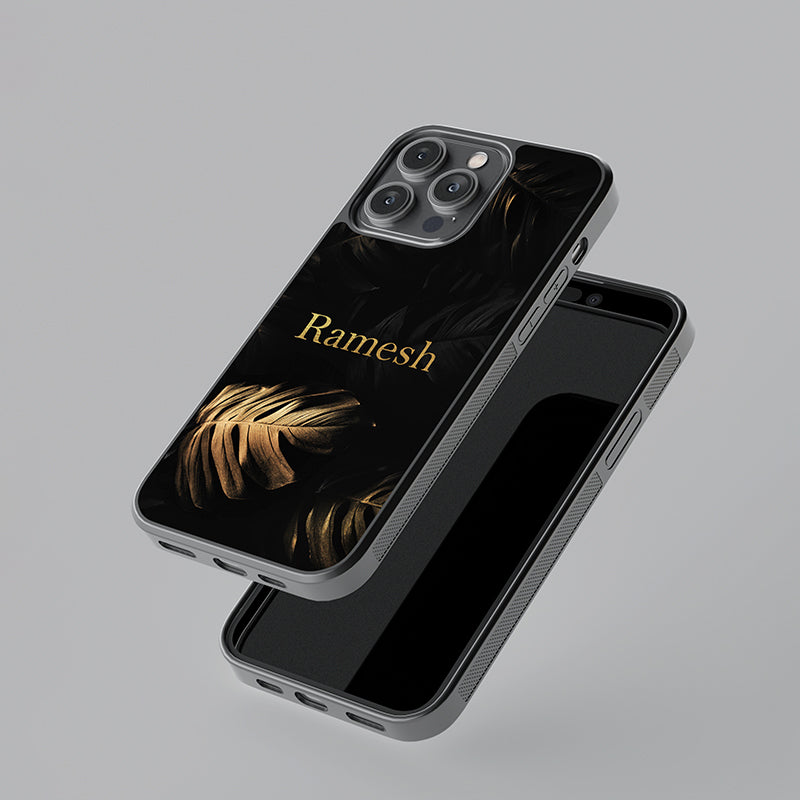 Custom Golden Autumn Glass Case