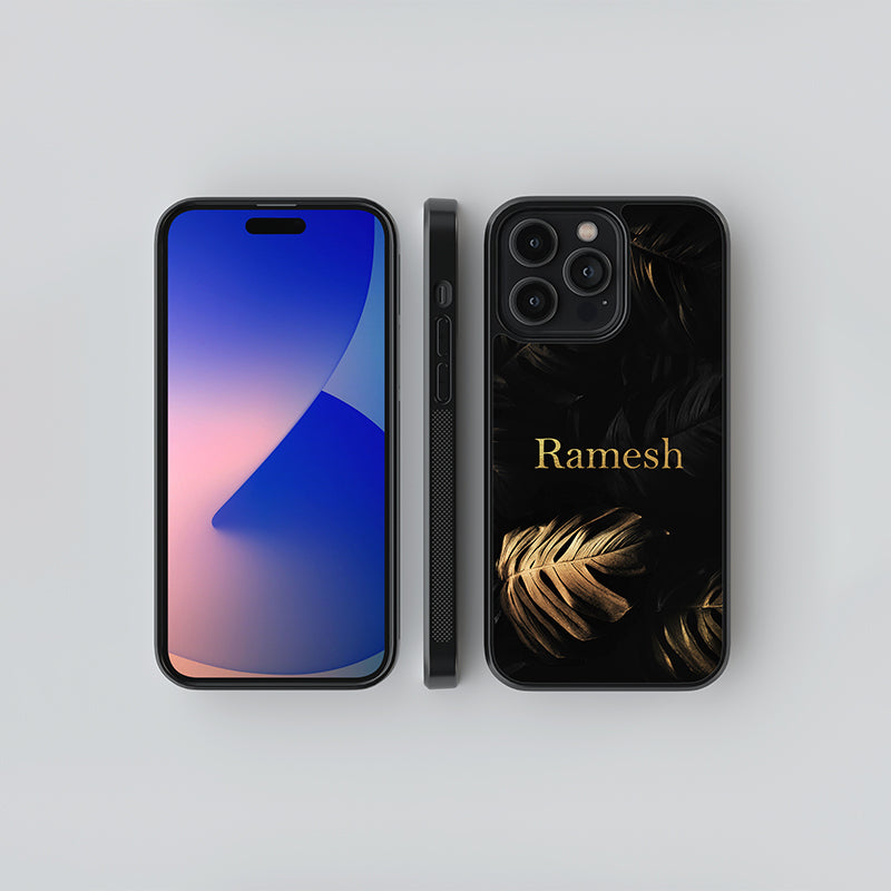 Custom Golden Autumn Glass Case