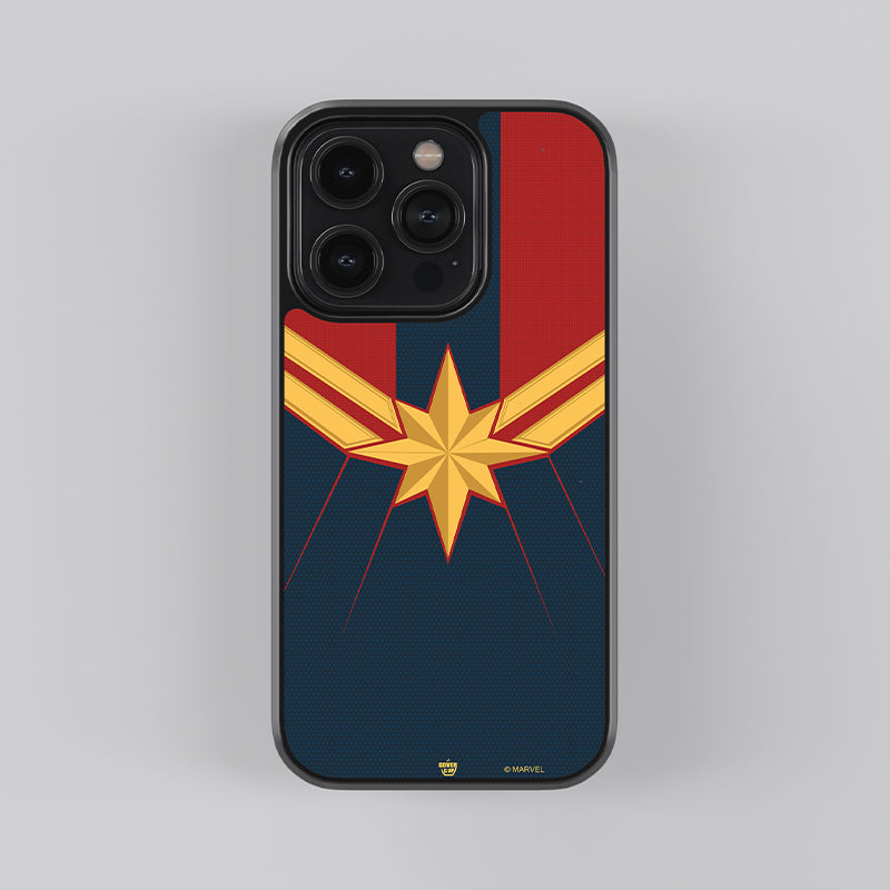 Official Marvel Captain Marvel Logo Glass Case