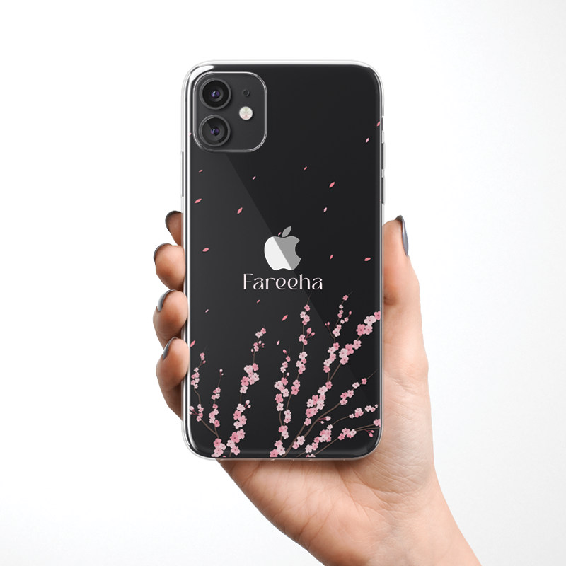 Custom Cherry Blossom Clear Silicone Case